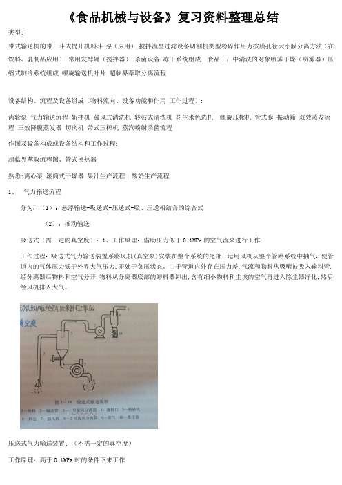 《食品机械与设备》复习资料整理总结