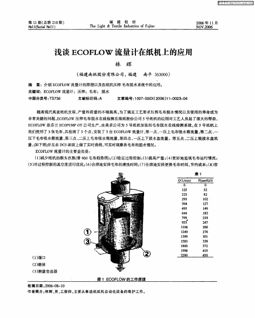 浅谈ECOFLOW流量计在纸机上的应用