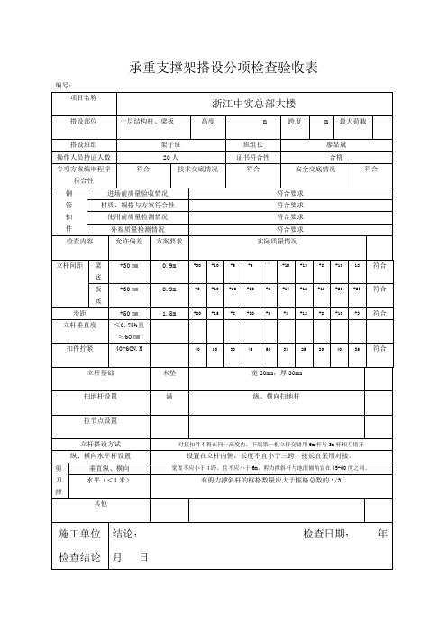 支模架验收表