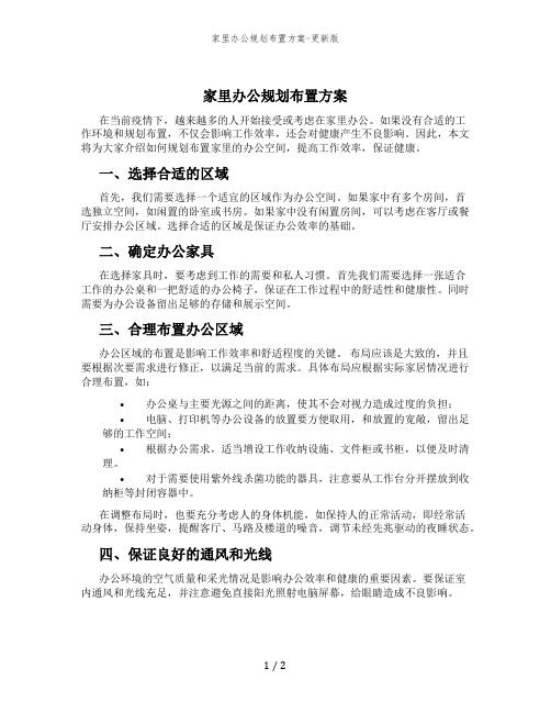 家里办公规划布置方案-更新版