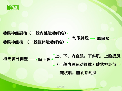 动眼神经麻痹常见病因特制医疗课件