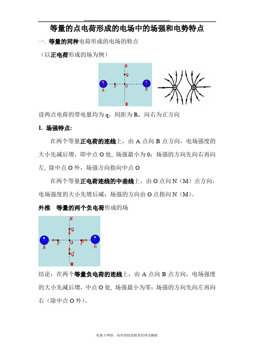 最新等量的点电荷形成的电场中的场强和电势特点