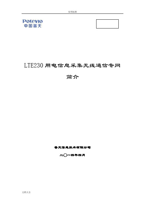 LTE230用电信息采集无线通信专网简介 