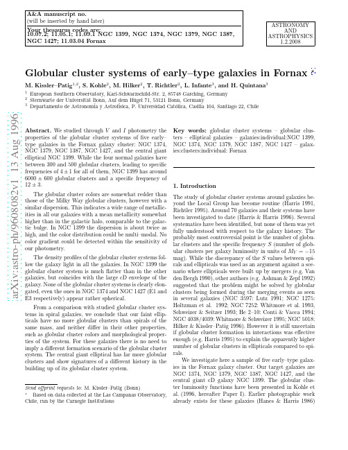 Globular cluster systems of early--type galaxies in Fornax