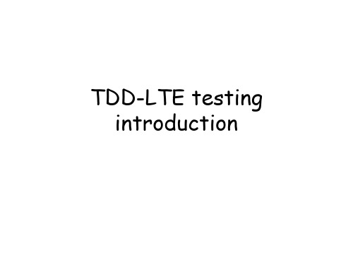 TDD-LTE Basic testing instruction