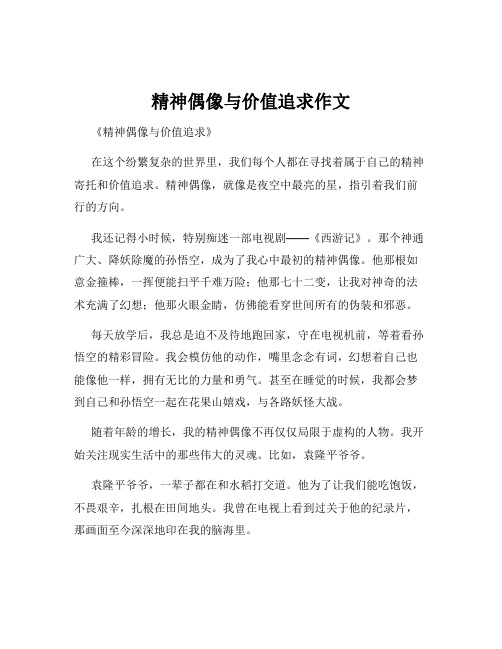 精神偶像与价值追求作文