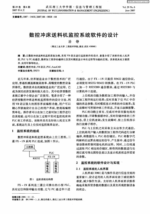 数控冲床送料机监控系统软件的设计