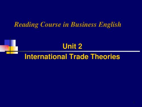 Unit 2 international trade__ theories