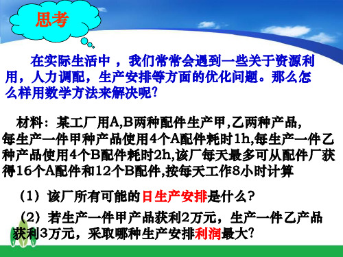 高中数学简单的线性规划问题(人教版)优质课ppt课件