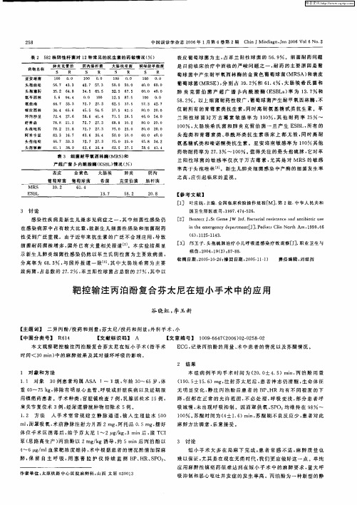 靶控输注丙泊酚复合芬太尼在短小手术中的应用