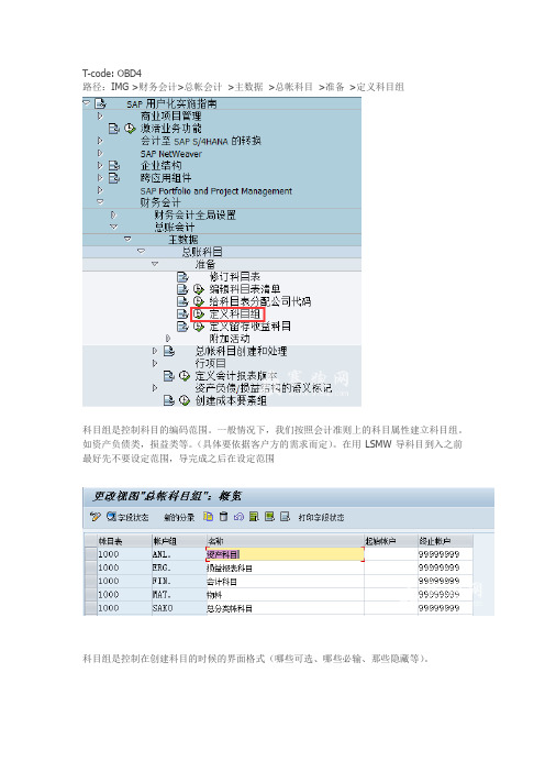 SAP S4HANA GL04_定义科目组