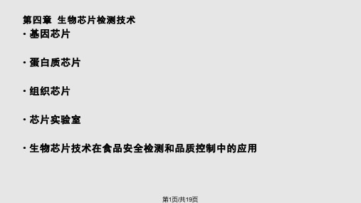 现代生物检测技术 生物芯片检测技术生物芯片概述PPT课件