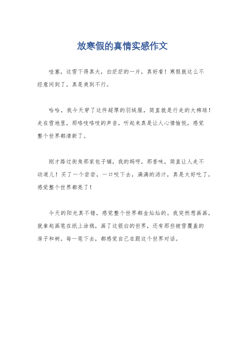 放寒假的真情实感作文