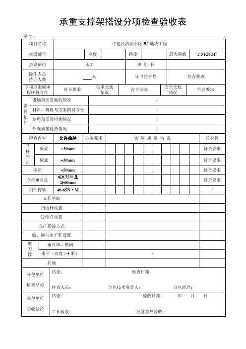 支模架验收表格和安全阶段验收表格_secret - 副本