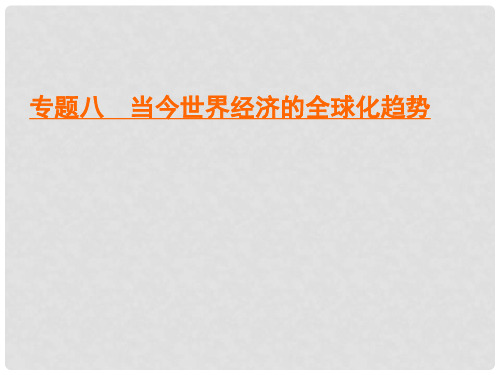 2019-2020学年高中历史 专题8 当今世界经济的全球化趋势 3 经济全球化的世界课件 人民版必修2