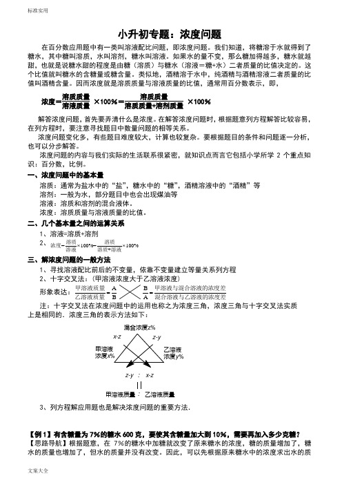 小学的数学浓度问题