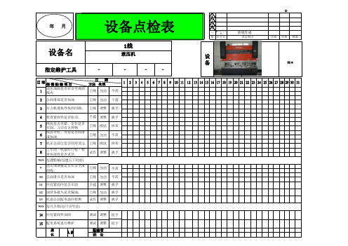 液压机点检表