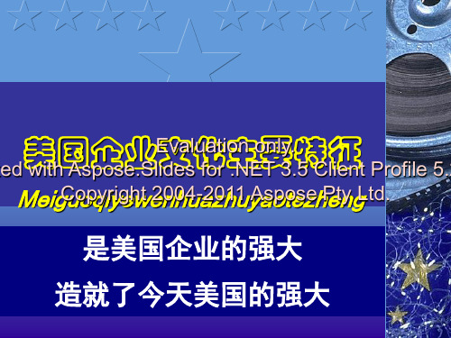 美国企业文化的主要特征
