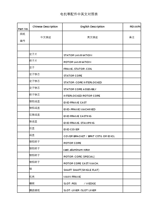 电机英文专业术语