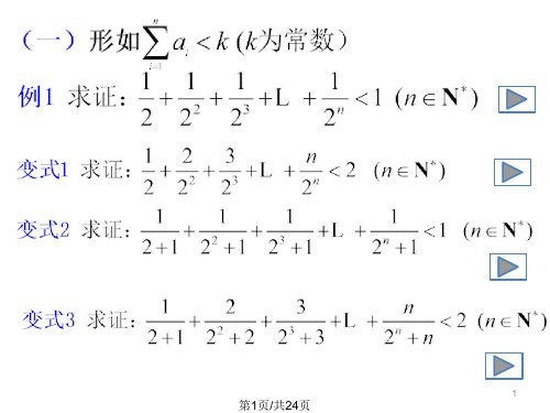 24_数列不等式的放缩法课件