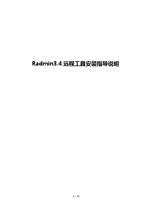 radmin3.4远程工具安装指导说明