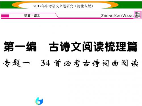 中考语文(河北专版)总复习课件 专题一  34首必考古诗