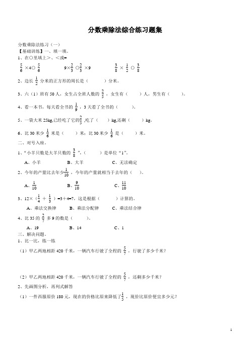 分数乘除法综合练习题集[1]