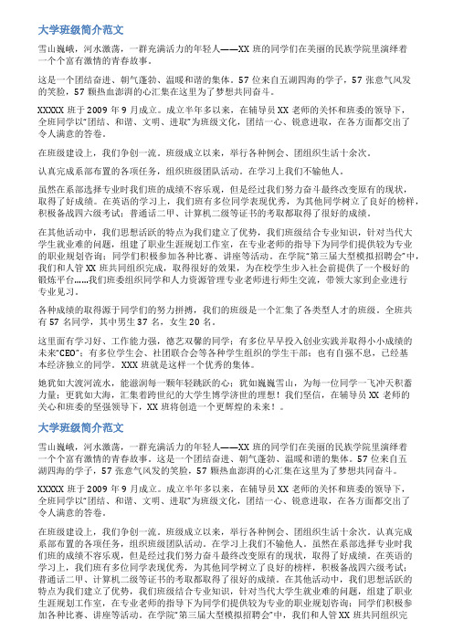 班级简介范文