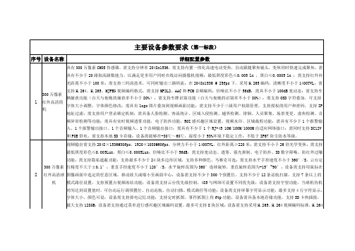 主要设备参数要求(第一标段)