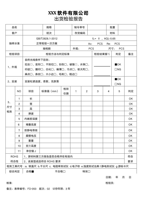 出货检验报告