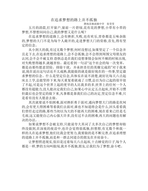 在追求梦想的道路上并不孤独.