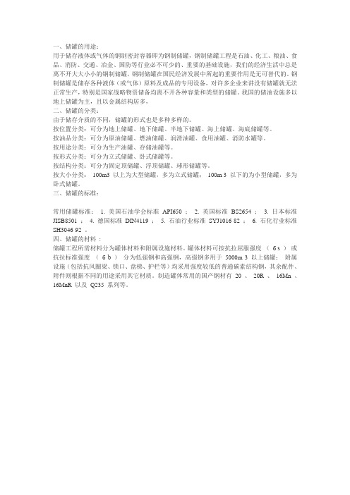 各类型储罐资料介绍