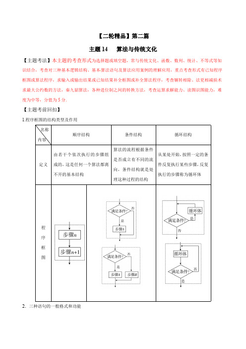 高中数学二轮精品 算法与传统文化(解析版)