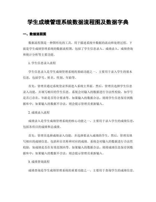 学生成绩管理系统数据流程图及数据字典