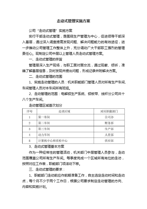 走动式管理实施方案