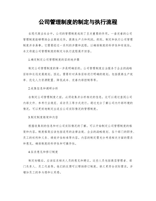 公司管理制度的制定与执行流程