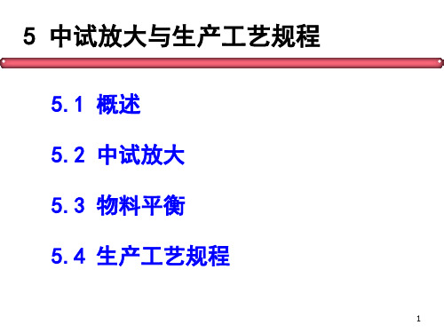 制药工程学中试放大与工艺规程