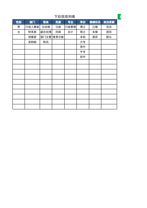 人事档案员工信息管理系统Excel模板