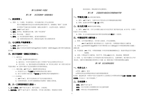 上海市历史会考复习考纲第六册