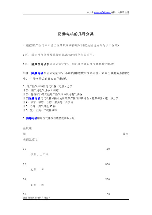 防爆电机有哪几种分类方法？