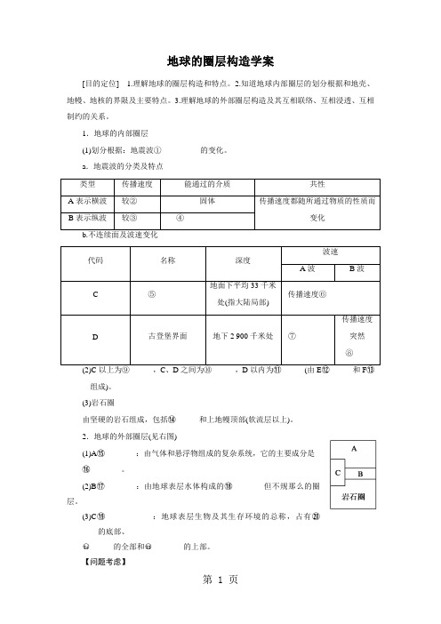 地球的圈层结构学案