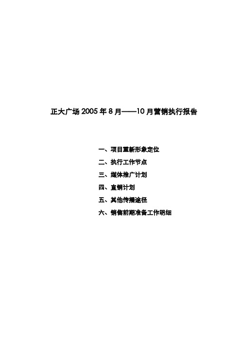 正大广场营销报告