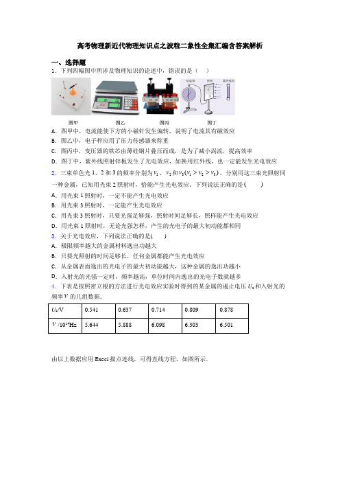 高考物理新近代物理知识点之波粒二象性全集汇编含答案解析