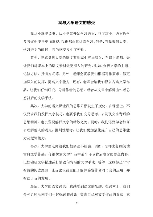 我与大学语文的感受