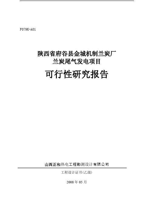 兰炭尾气发电可研方案