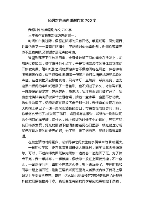 我想对你说声谢谢作文700字