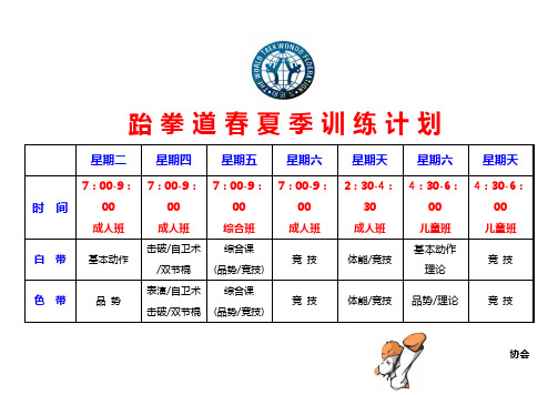 跆拳道训练计划