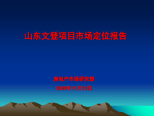 2019山东文登项目市场定位报告51p