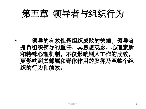 组织行为学第五章 领导者与组织行为