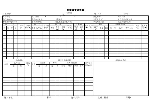 钻探施工班报表